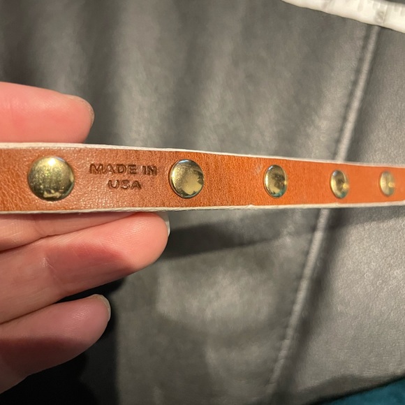 Double Banded Layer Wrap Leather Logo Stud Bracelet Gold Grommet Rivet Hardware - Picture 12 of 12